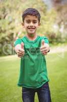 Smiling student with thumbs up