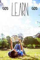 Learn against pretty woman reading in the park