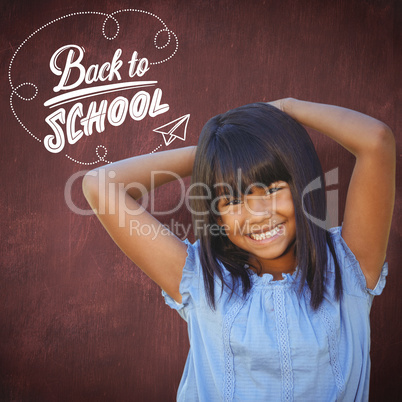 Composite image of cute little girl in the park