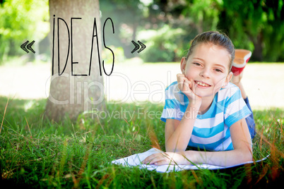Ideas against cute little girl reading in park