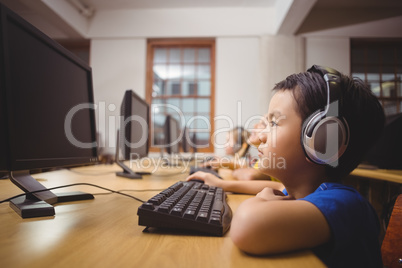 Cute pupils in computer class