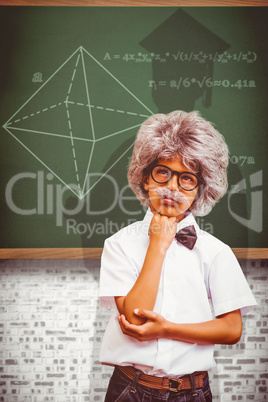 Composite image of pupil dressed up in wig