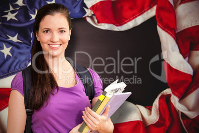 Composite image of happy student