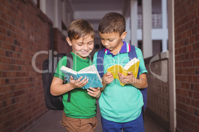 Students reading books together