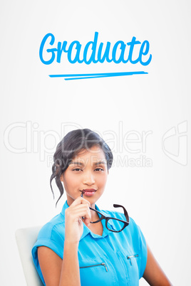 Graduate against white background with vignette
