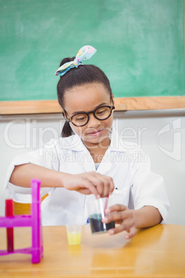 Student using a chemistry set