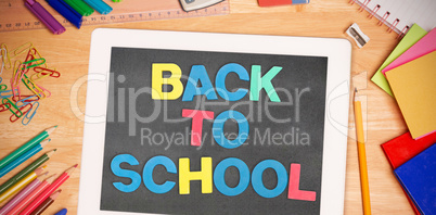 Composite image of back to school message