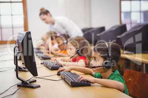 Students using computers in the classroom