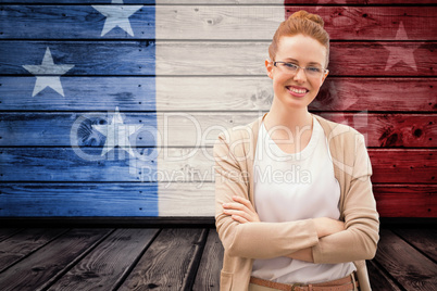 Composite image of smiling teacher