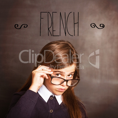 French against cute pupil smiling at camera