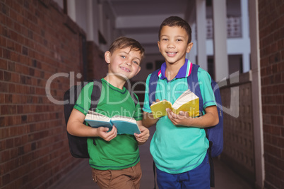 Students reading books together