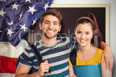 Composite image of happy students