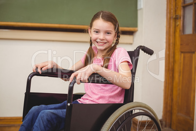 Disabled pupil smiling at camera