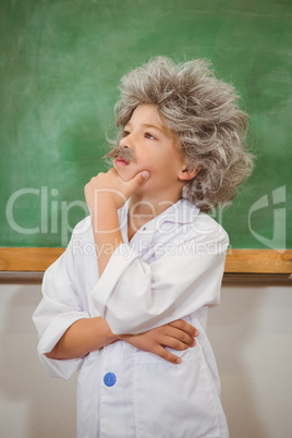 Student dressed up as einstein