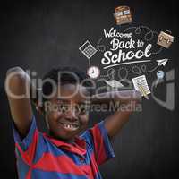 Composite image of cute little boy smiling at camera