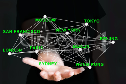 Hand presenting Cities Network