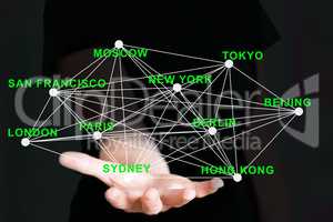 Hand presenting Cities Network