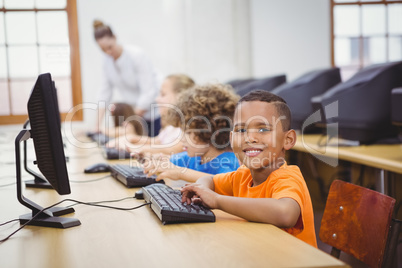 Students using computers in the classroom