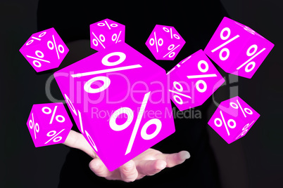 Hand with percent Cubes