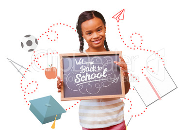 Composite image of pupil showing chalkboard