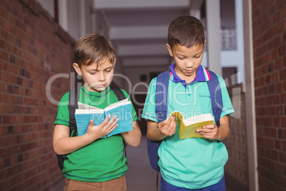 Students reading books together