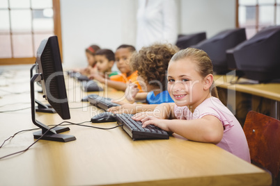 Students using computers in the classroom