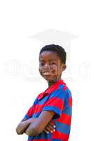 Composite image of cute little boy smiling at camera