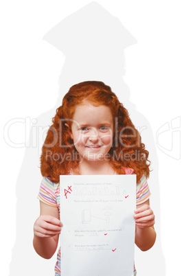 Composite image of pupil showing her a plus test