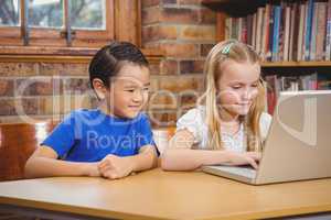 Students using a laptop at their desk