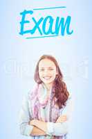 Exam against blue vignette background