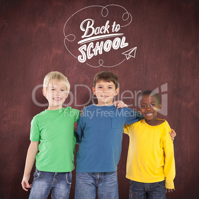Composite image of cute kids smiling
