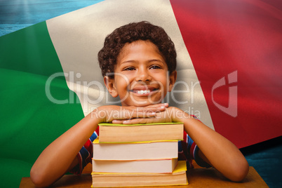 Composite image of happy pupil