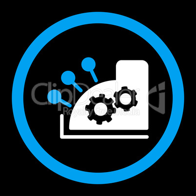 Cash register flat blue and white colors rounded glyph icon