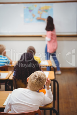 Students listening to the teacher