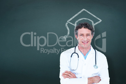 Composite image of doctor smiling at the camera
