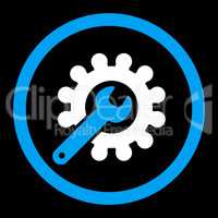 Customization flat blue and white colors rounded glyph icon
