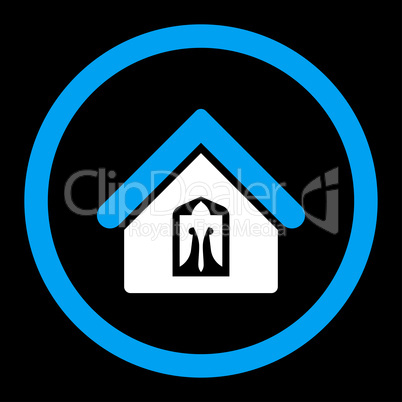 Home flat blue and white colors rounded glyph icon