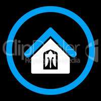 Home flat blue and white colors rounded glyph icon