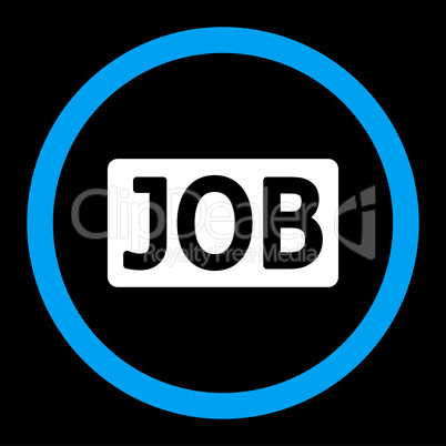 Job flat blue and white colors rounded glyph icon