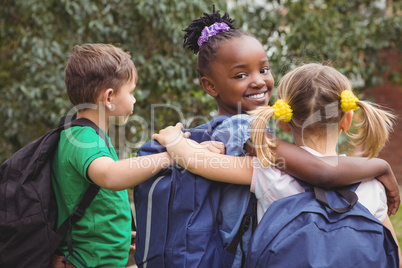 Smiling students looking at the camera