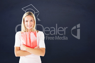 Composite image of mature student smiling