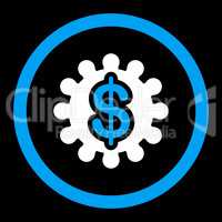 Payment options flat blue and white colors rounded glyph icon
