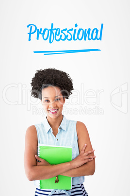 Professional against white background with vignette