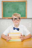 Smart student wearing glasses