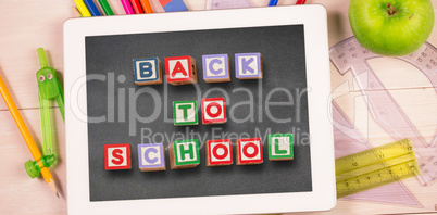 Composite image of back to school message