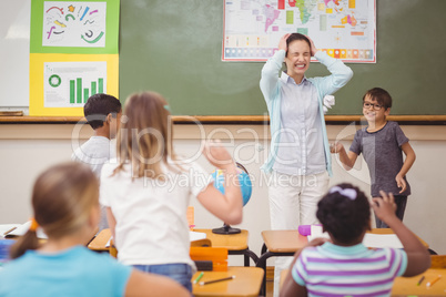 Pupils running wild in classroom