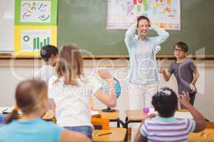 Pupils running wild in classroom