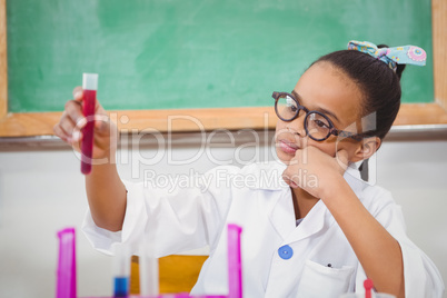 Student using a chemistry set