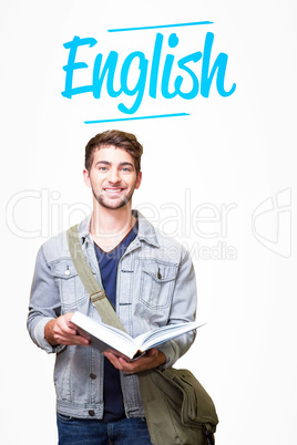English against white background with vignette