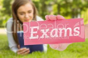 Exams against university student lying and using tablet pc